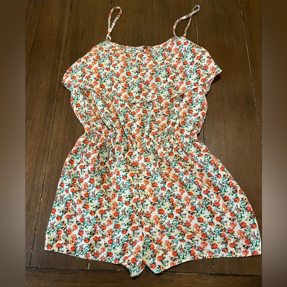 🔴 Papaya Floral Romper NWOT - Picture 1 of 10